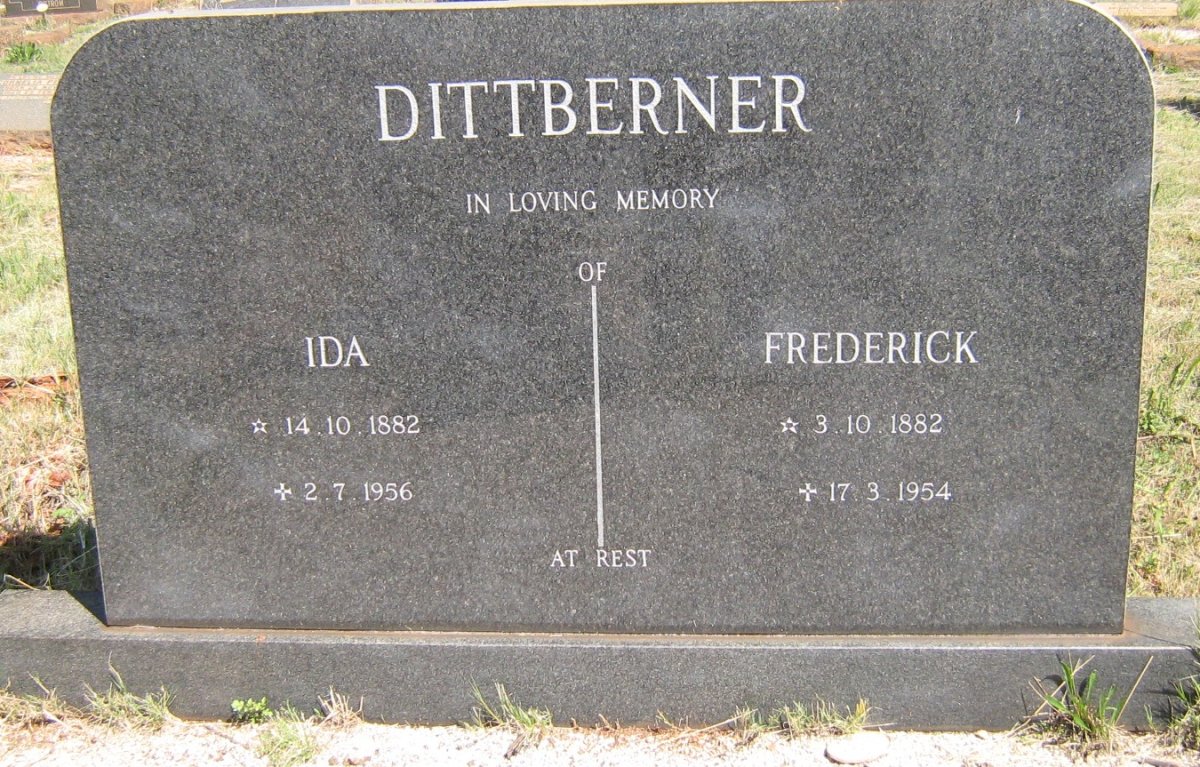 DITTBERNER Frederick 1882-1954 &amp; Ida 1882-1956