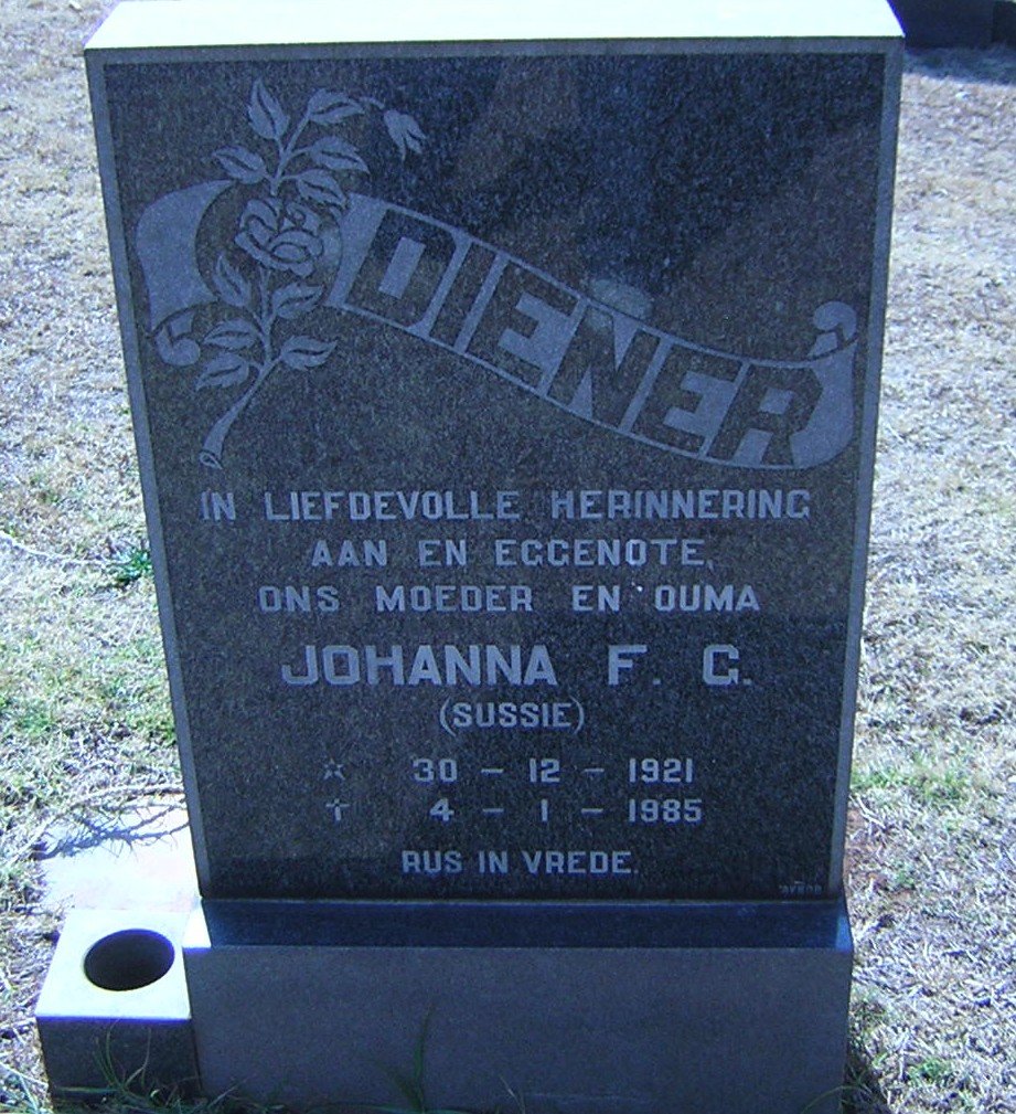 DIENER Johanna F.G. 1921-1985
