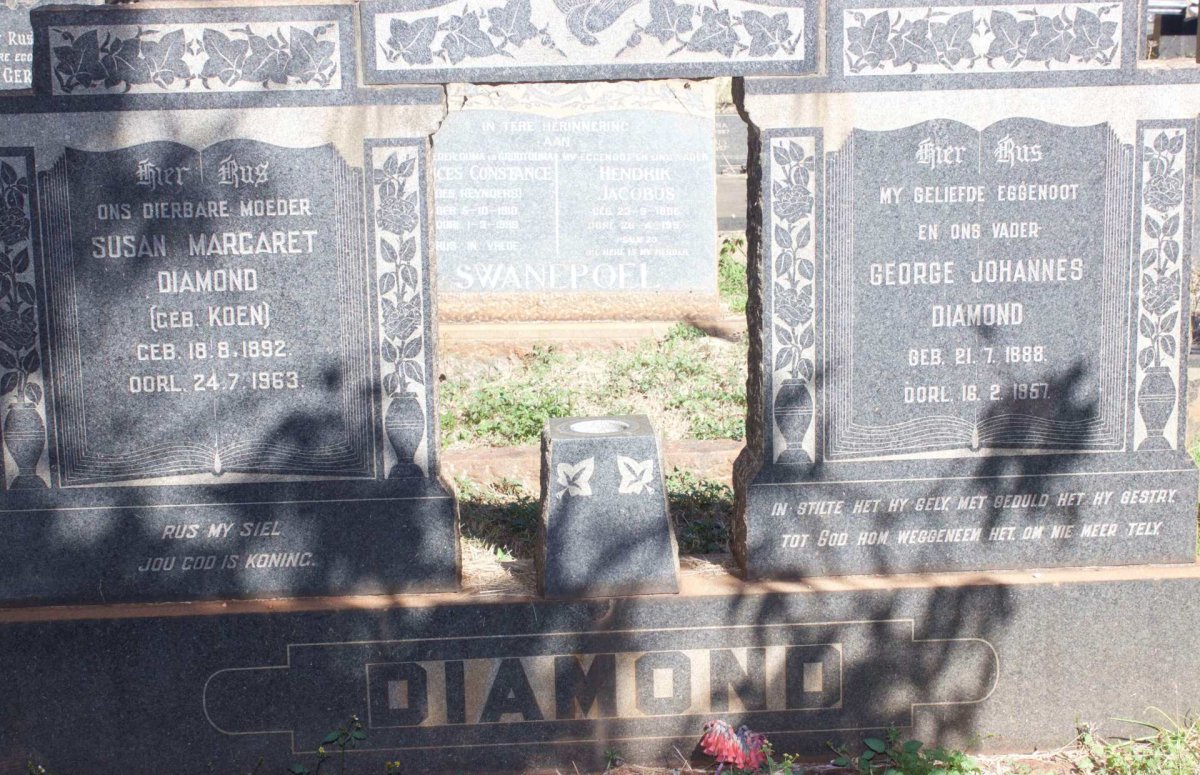 DIAMOND George Johannes 1888-1957 &amp; Susan Margaret KOEN 1892-1963