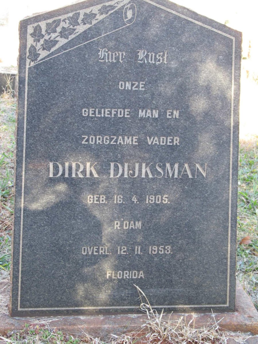 DIJKSMAN Dirk 1905-1953