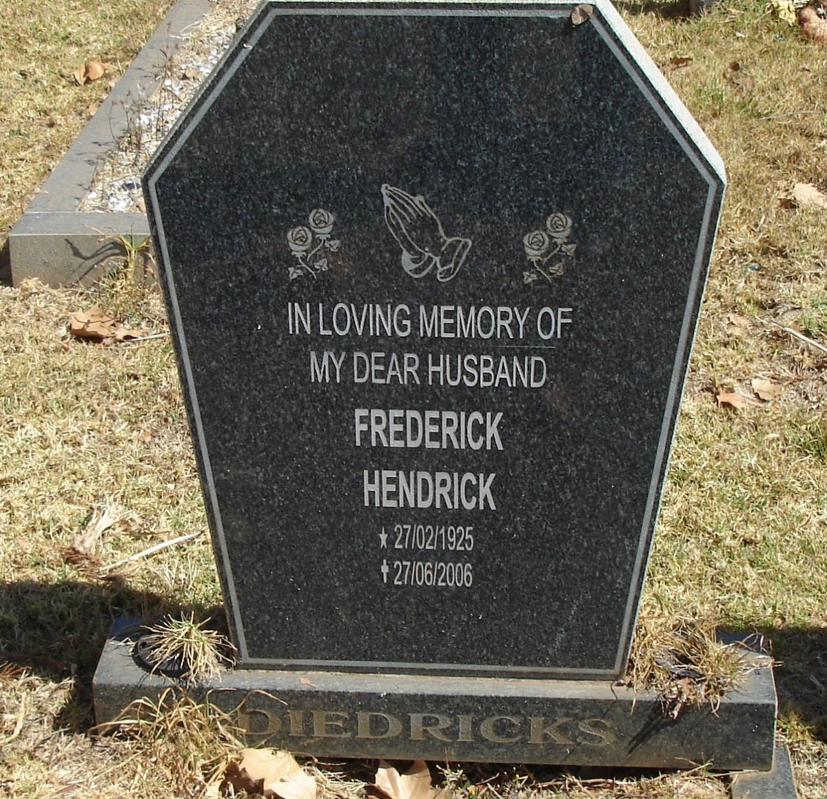 DIEDRICKS Frederick Hendrick 1925-2006