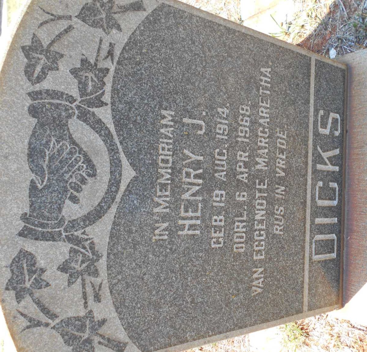 DICKS Henry J. 1914-1968