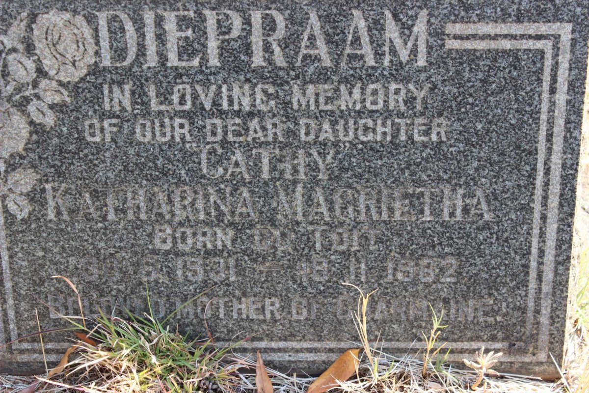 DIEPRAAM Katharina Magrietha nee DU TOIT 1901-1962