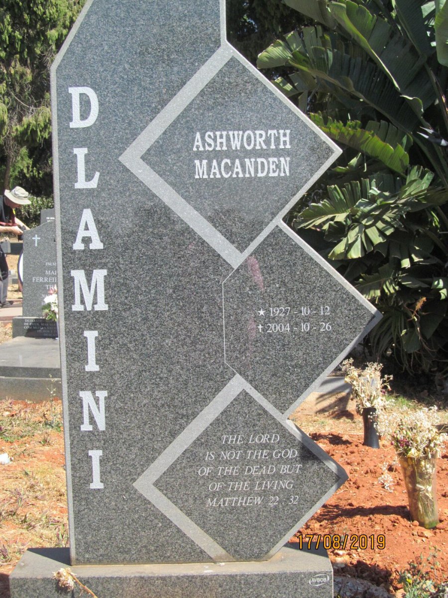 DLAMINI Ashworth Macanden 1927-2004