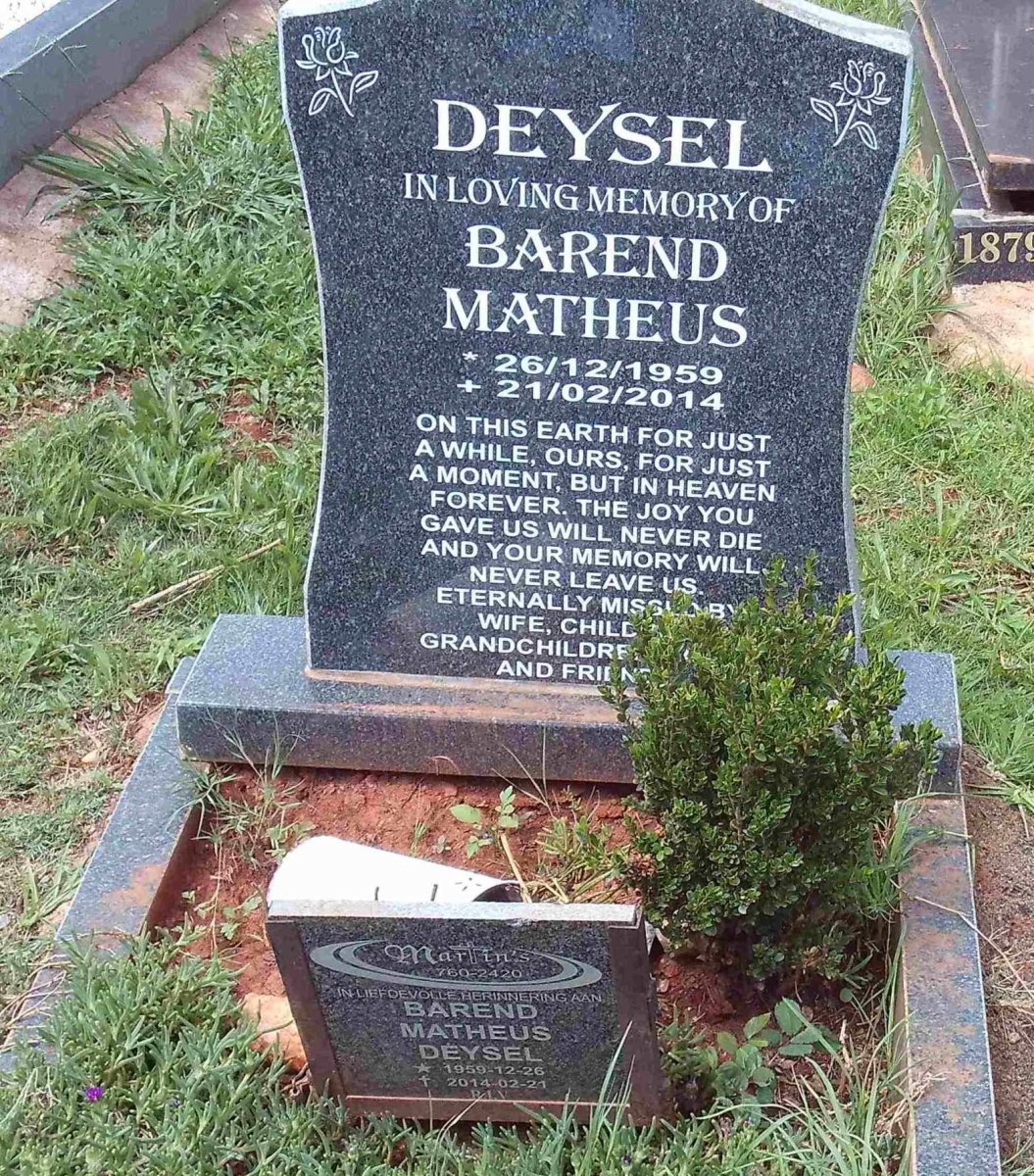 DEYSEL Barend Matheus 1959-2014