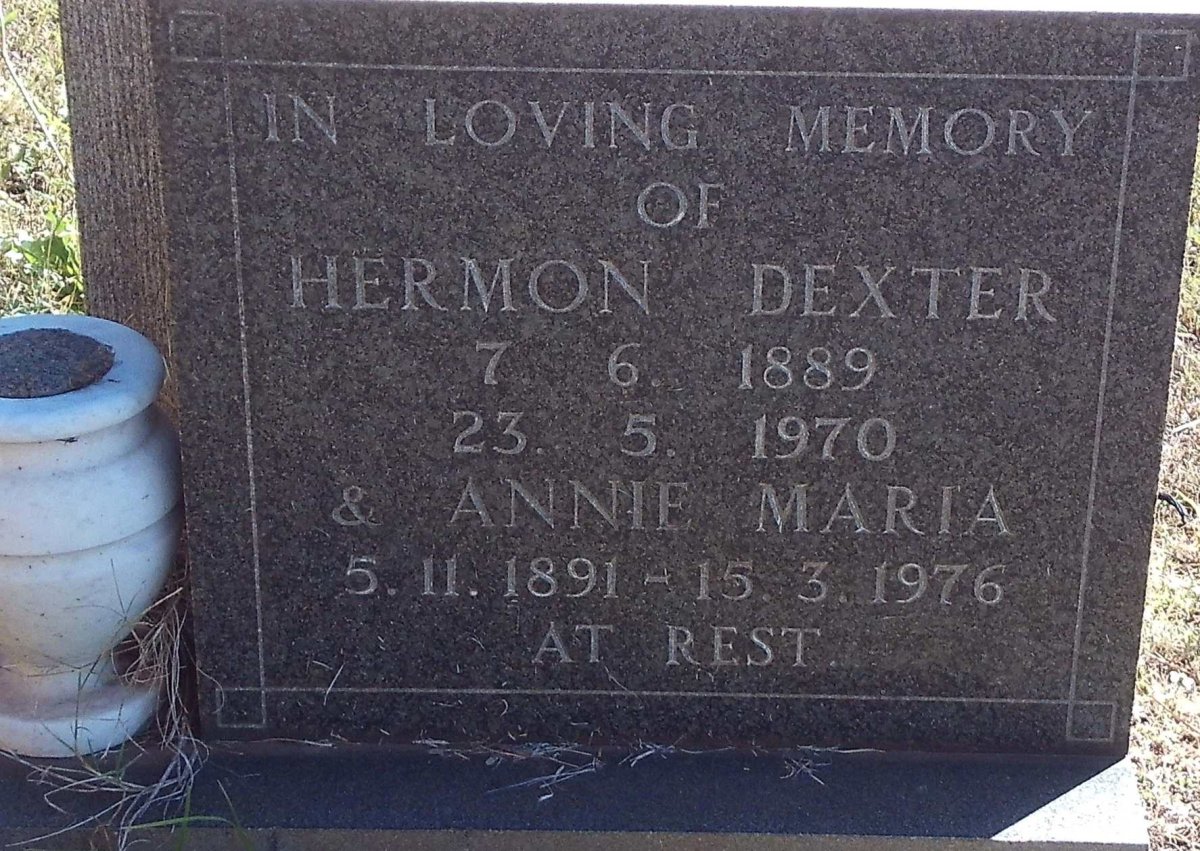 DEXTER Hermon 1889-1970 &amp; Annie Maria 1891-1976
