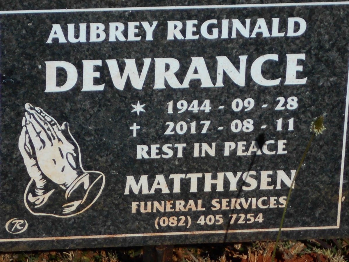 DEWRANCE Aubrey Reginald 1944-2017
