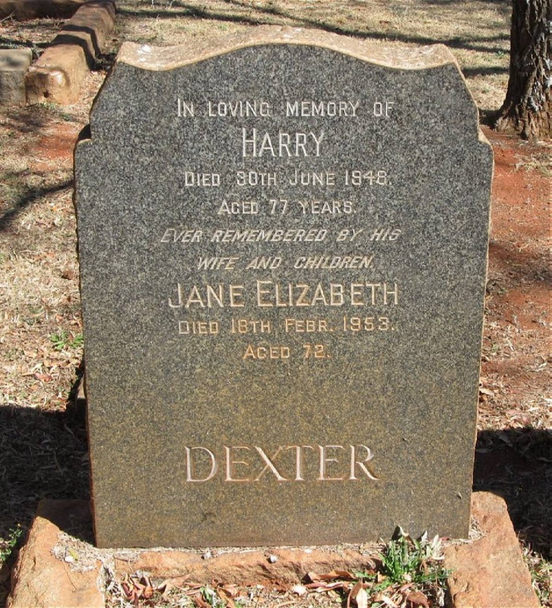 DEXTER Harry -1948 &amp; Jane Elizabeth -1953
