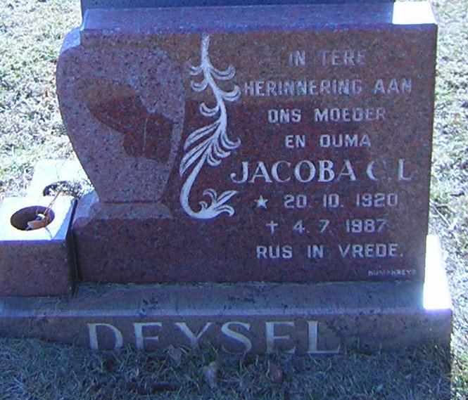 DEYSEL Jacoba C.L. 1920-1987