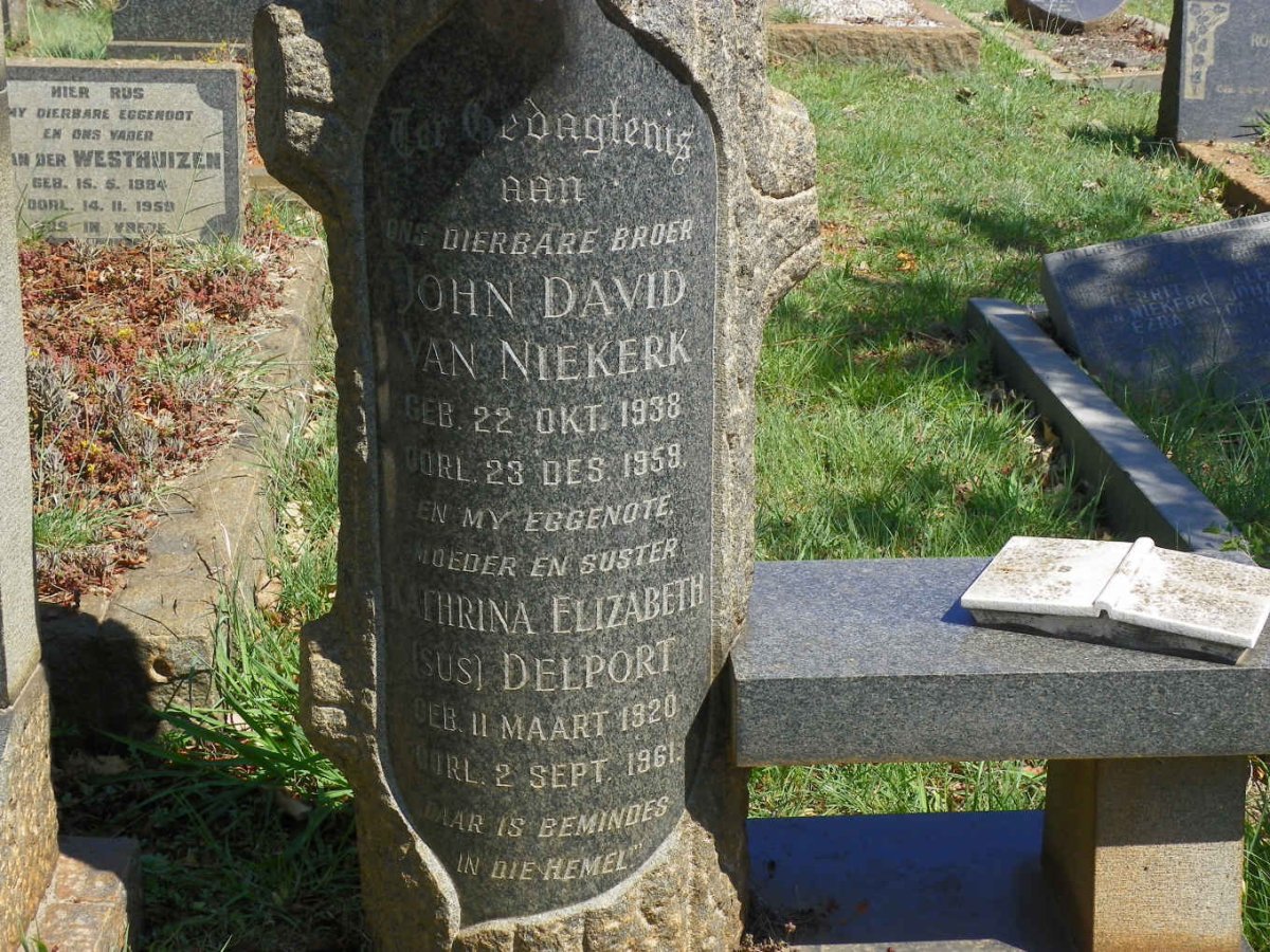 DELPORT Kathrina Elizabeth 1920-1961 :: VAN NIEKERK John David 1938-1959