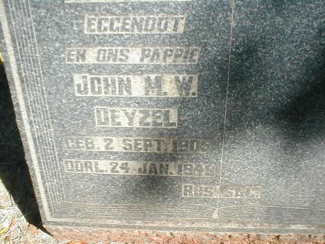 DEYZEL John M.W. 1905-1949