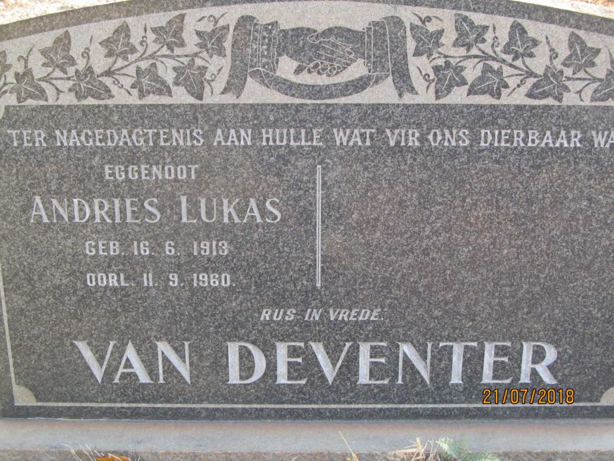 DEVENTER Andries Lukas, van 1913-1960