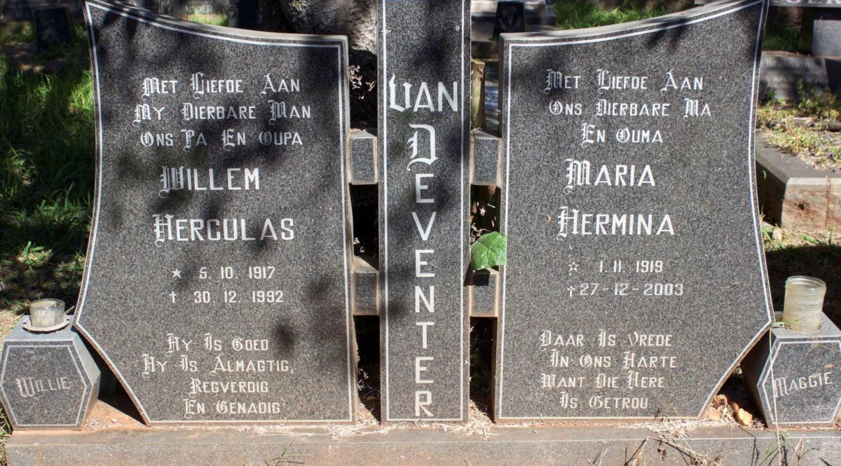 DEVENTER Willem Herculas, van 1917-1992 &amp; Maria Hermina 1919-2003