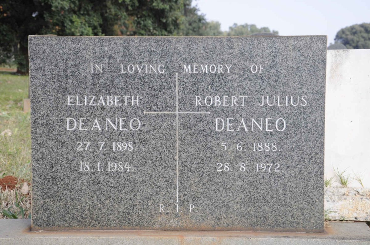 DEANEO Robert Julius 1888-1972 &amp; Elizabeth 1898-1984