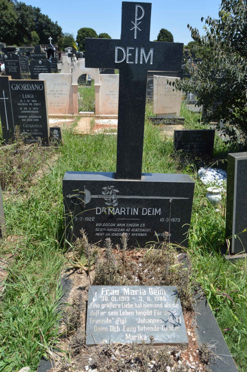 DEIM Martin 1922-1973 &amp; Maria 1919-1985