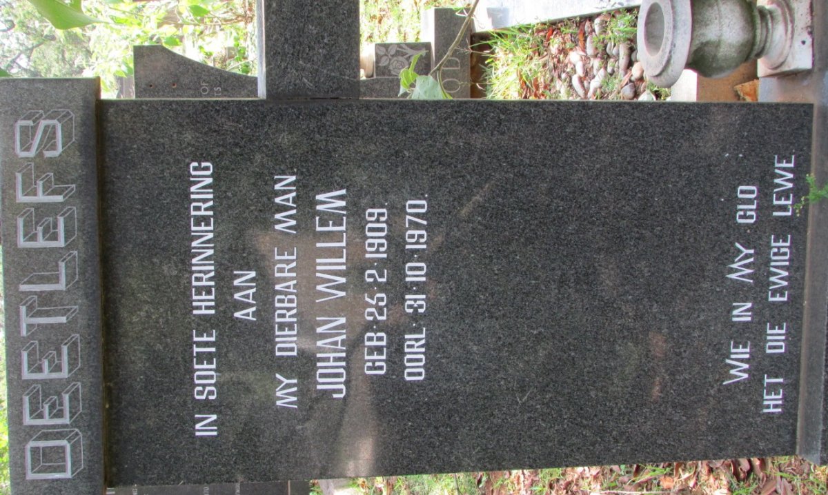 DEETLEFS Johan Willem 1909-1970