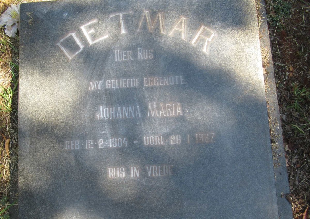 DETMAR Johanna Maria 1904-1967