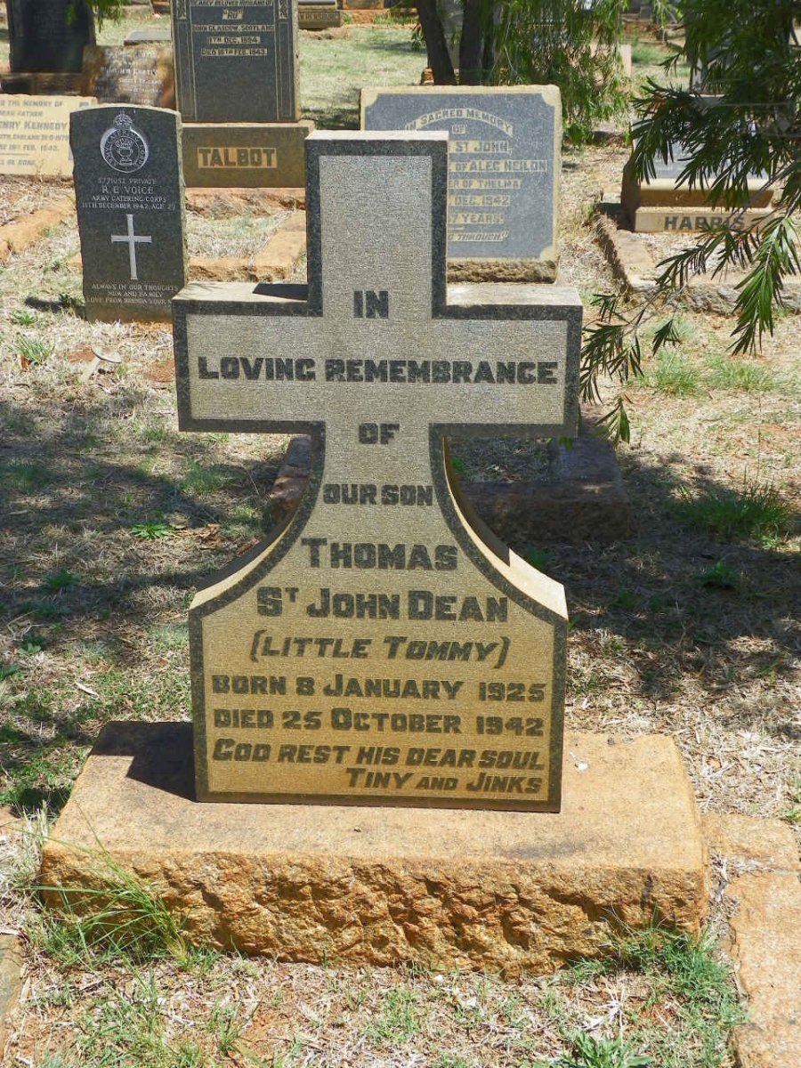 DEAN Thomas, St JOHN 1925-1942