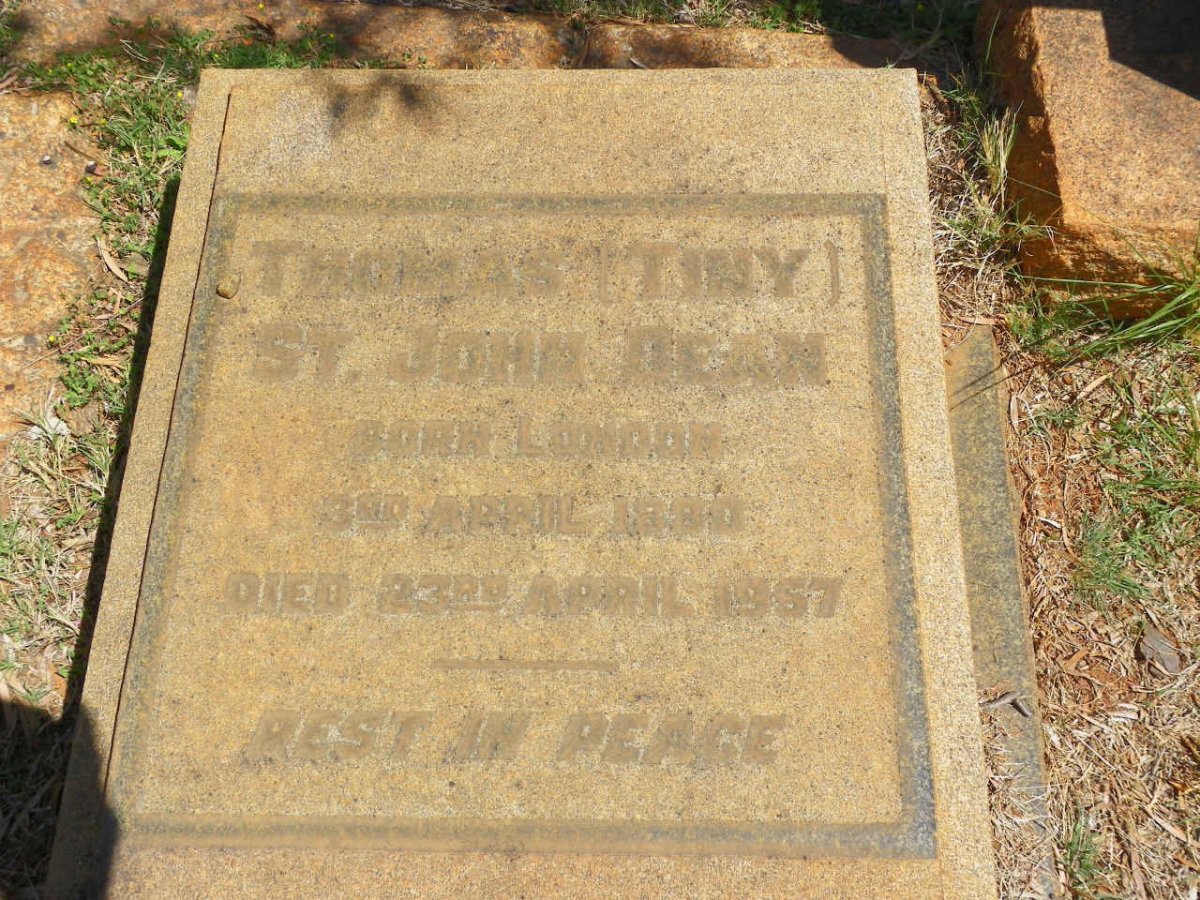 DEAN Thomas, St JOHN 1880-1957