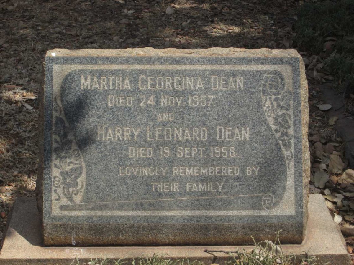 DEAN Harry Leonard -1958 &amp; Martha Georgina -1957