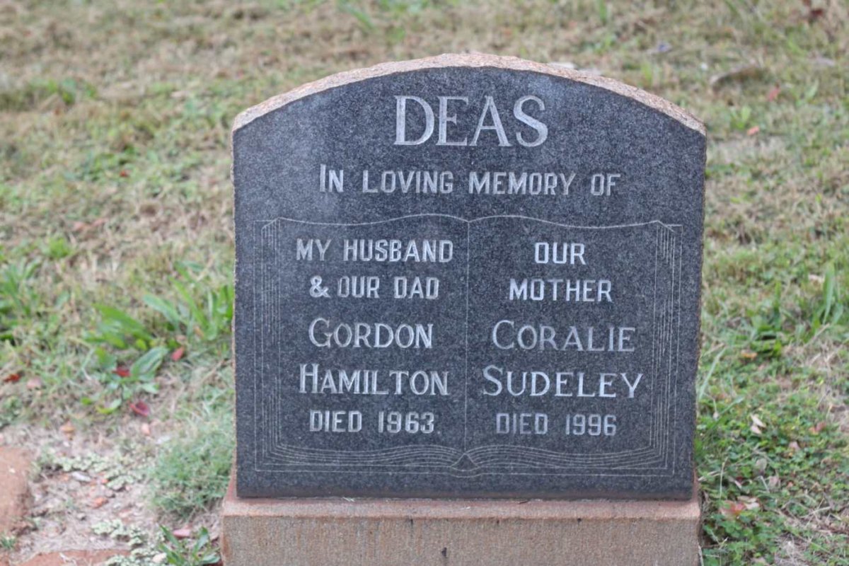 DEAS Gordon Hamilton -1963 &amp; Coralie Sudeley -1996