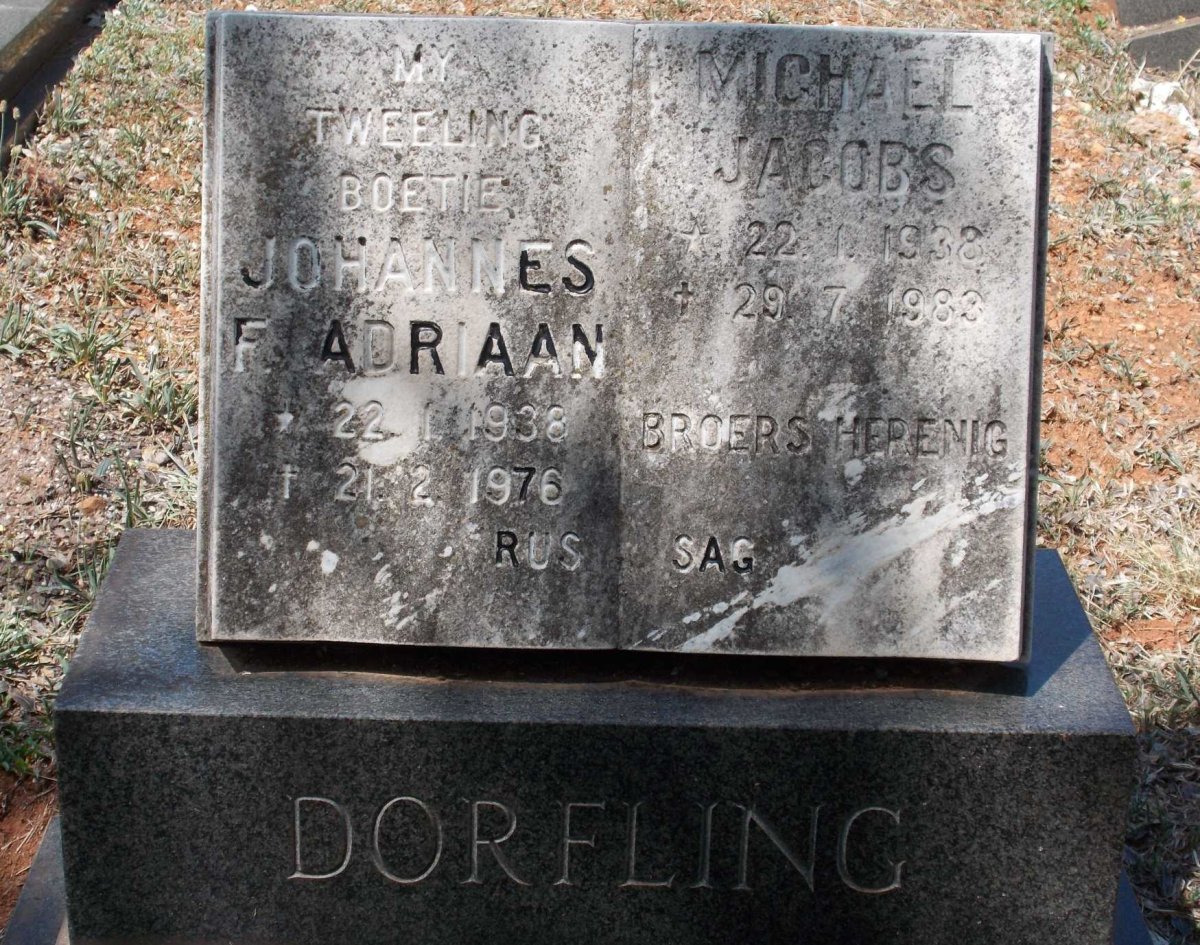 DORFLING Johannes F. Adriaan 1938-1976 :: DORFLING Michael Jacobs 1938-1983