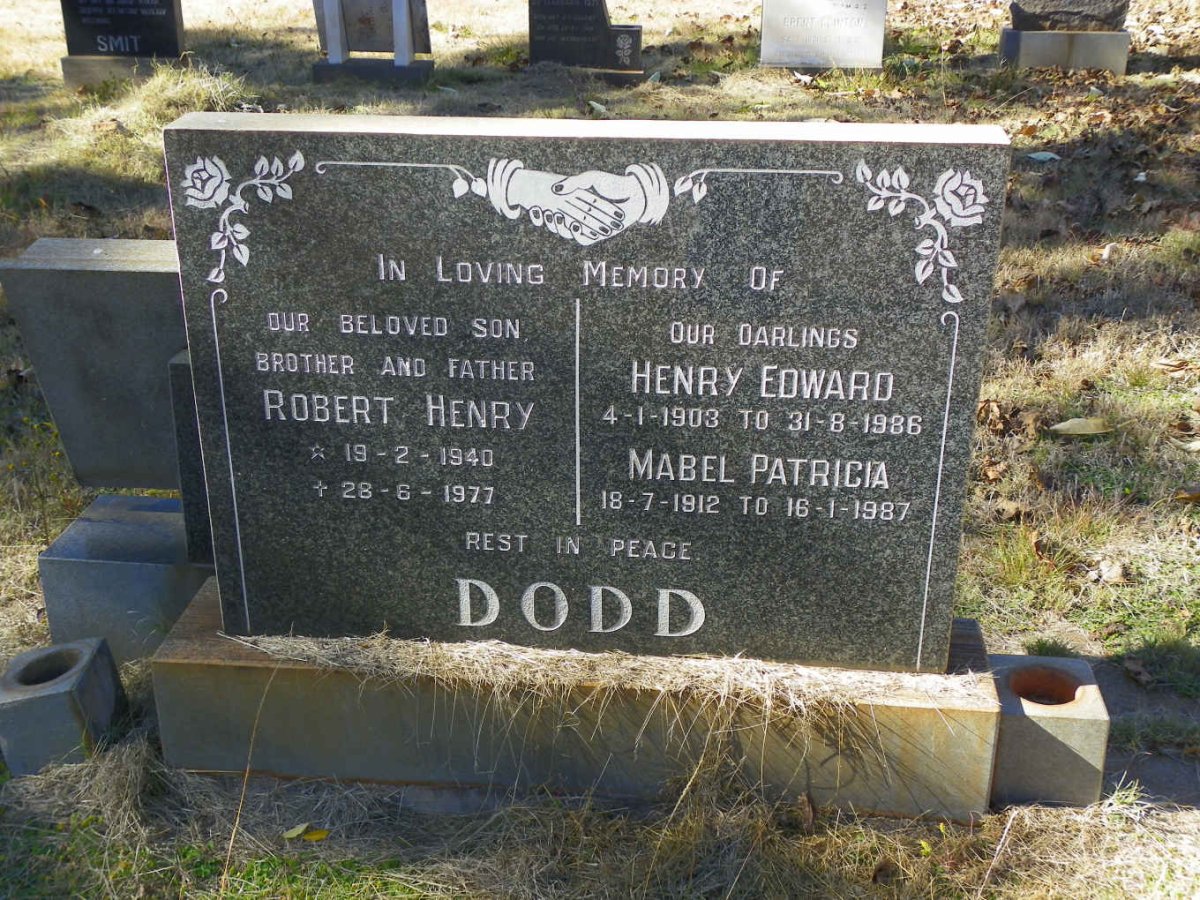 DODD Henry Edward 1903-1986 &amp; Mabel Patricia 1912-1987 :: DODD Robert Henry 1940-1977