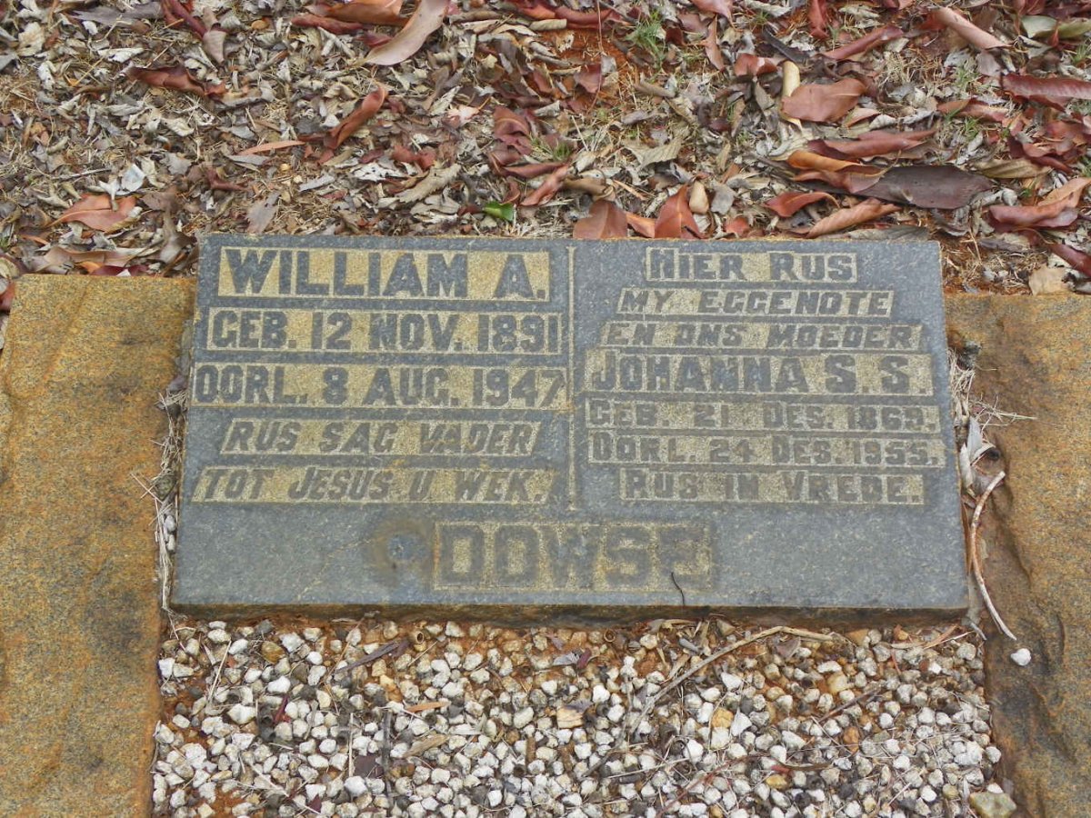 DOWSE William A. 1891-1947 :: DOWSE Johanna S.S. 1869-1955