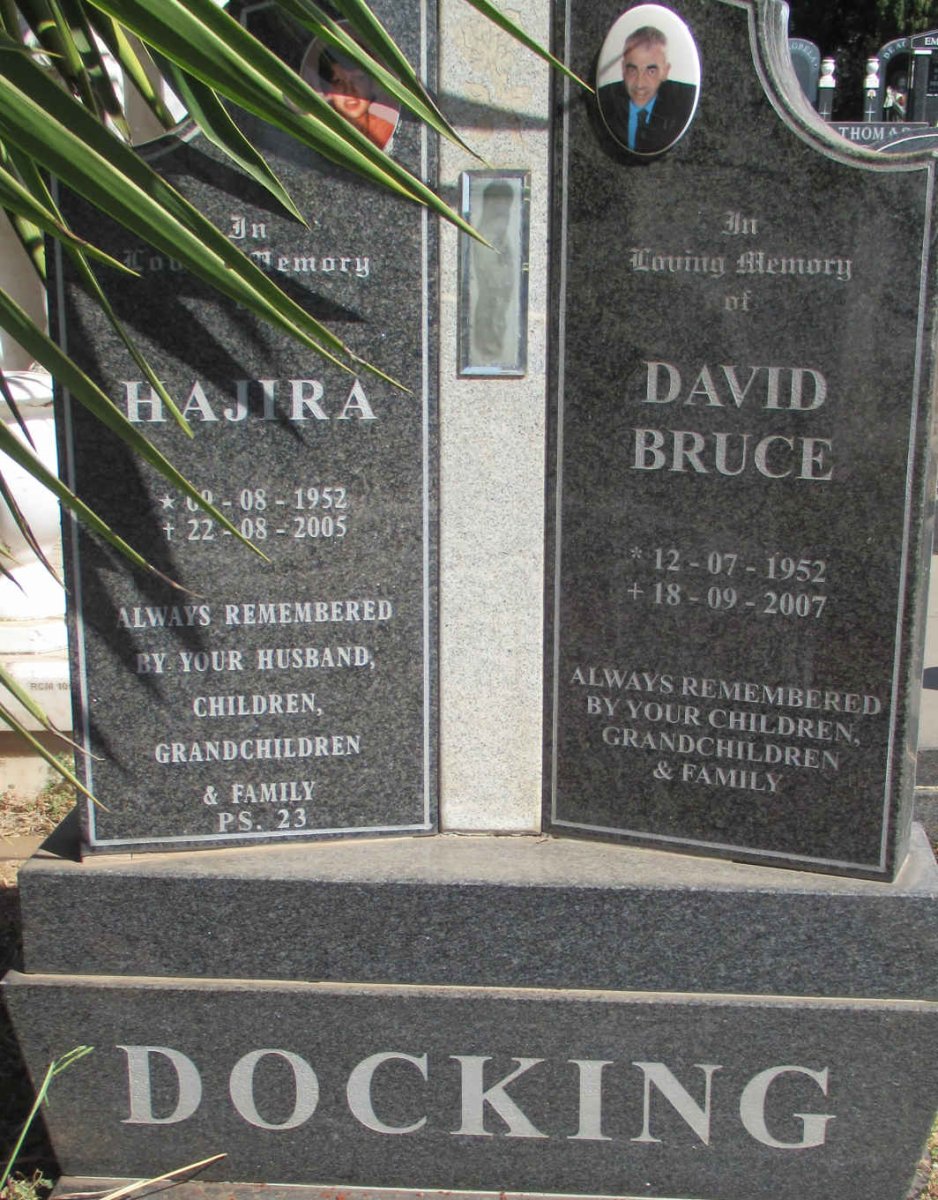 DOCKING David Bruce 1952-2007 &amp; Hajira 1952-2005