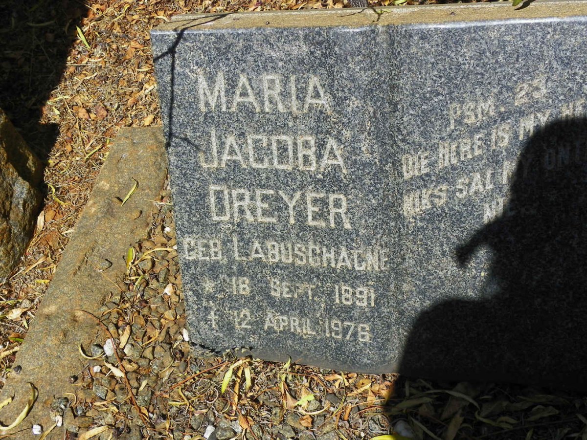 DREYER Pieter Jacobus Grobler 1887-1946 &amp; Maria Jacoba LABUSCHAGNE 1891-1976
