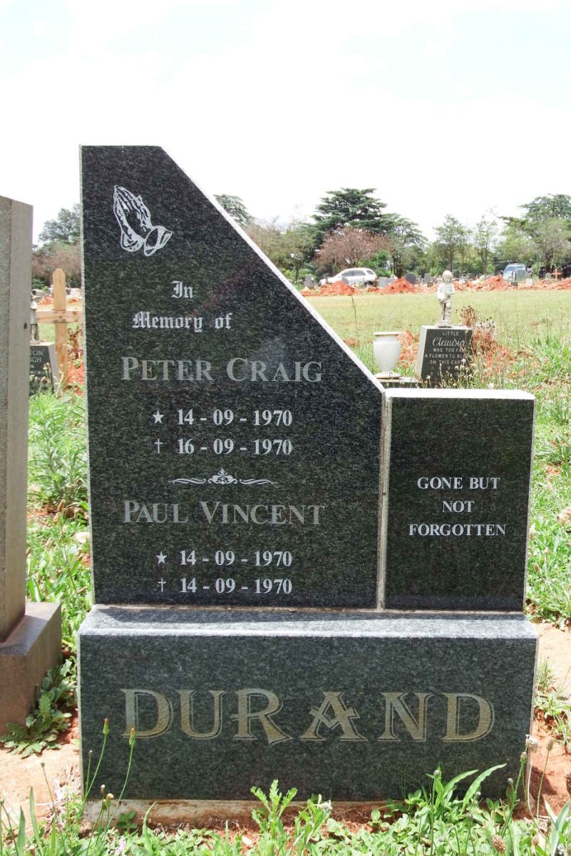 DURAND Peter Craig 1970-1970 :: DURAND Paul Vincent 1970-1970