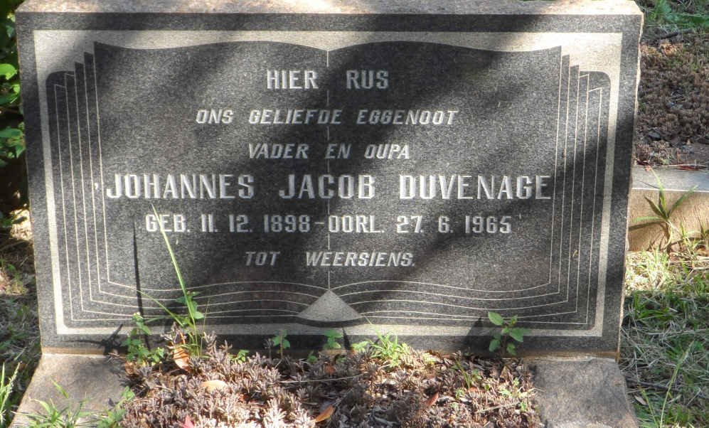 DUVENAGE Johannes Jacob 1898-1965