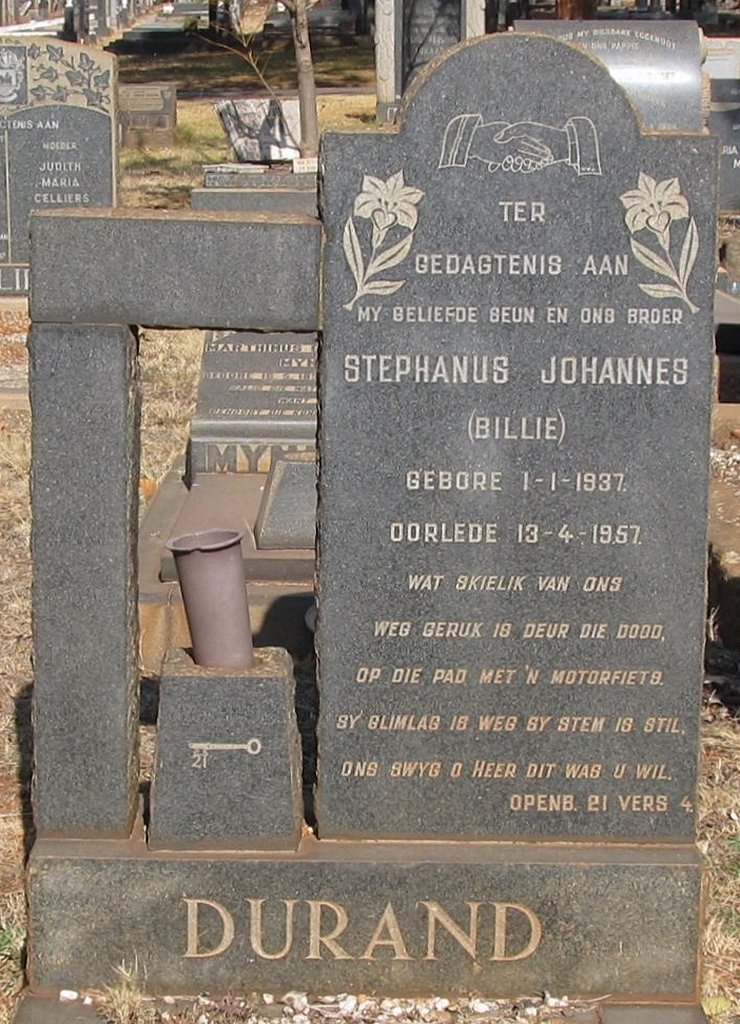 DURAND Stephanus Johannes 1937-1957