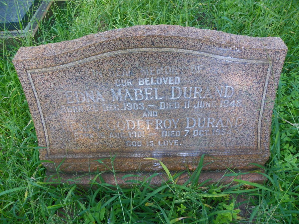 DURAND Henry Godefrey 1901-1954 &amp; Edna Mabel 1903-1948