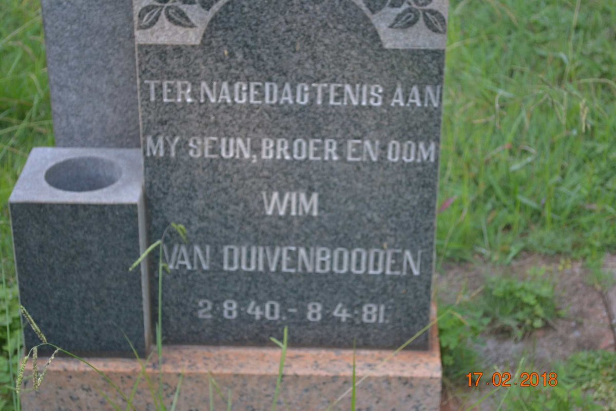 DUIVENBOODEN Wim, van 1940-1981