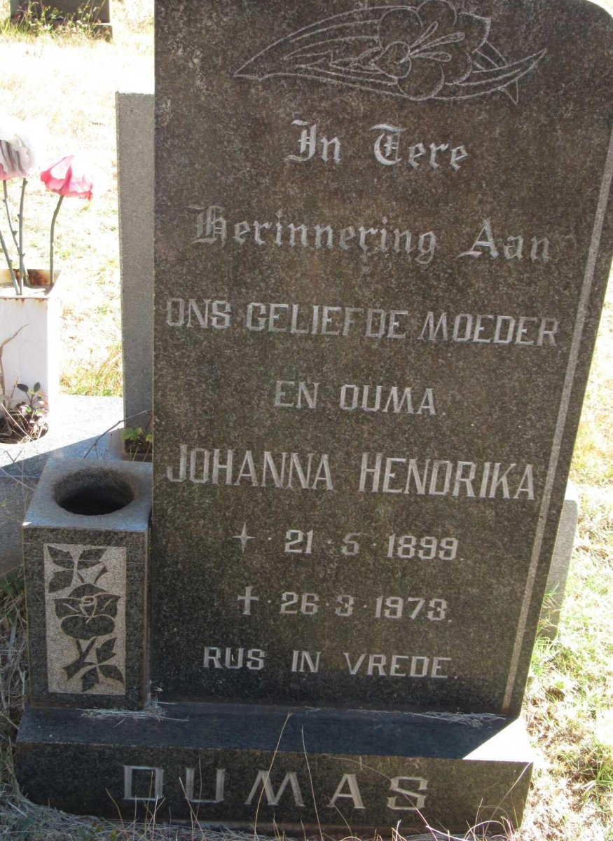DUMAS Johanna Hendrika 1899-1973