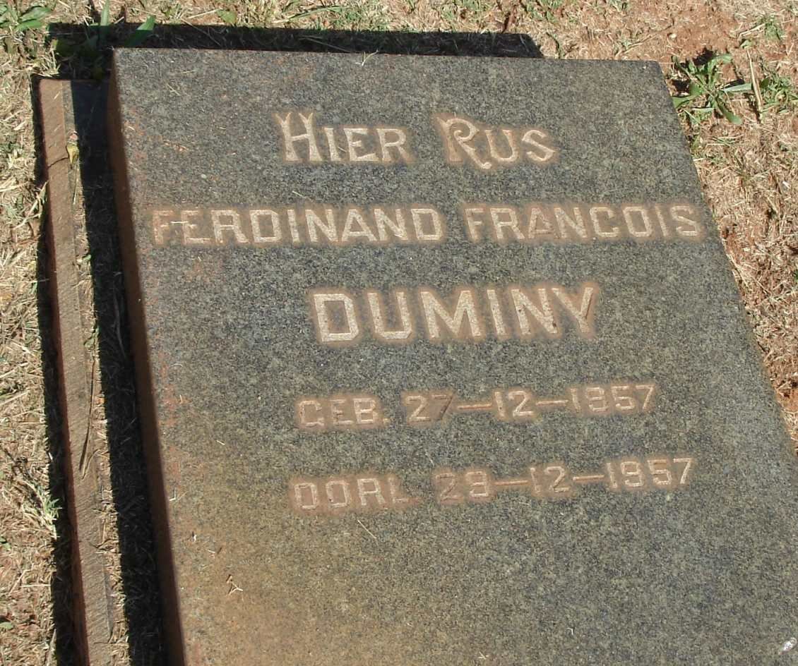 DUMINY Ferdinand Francois 1957-1957