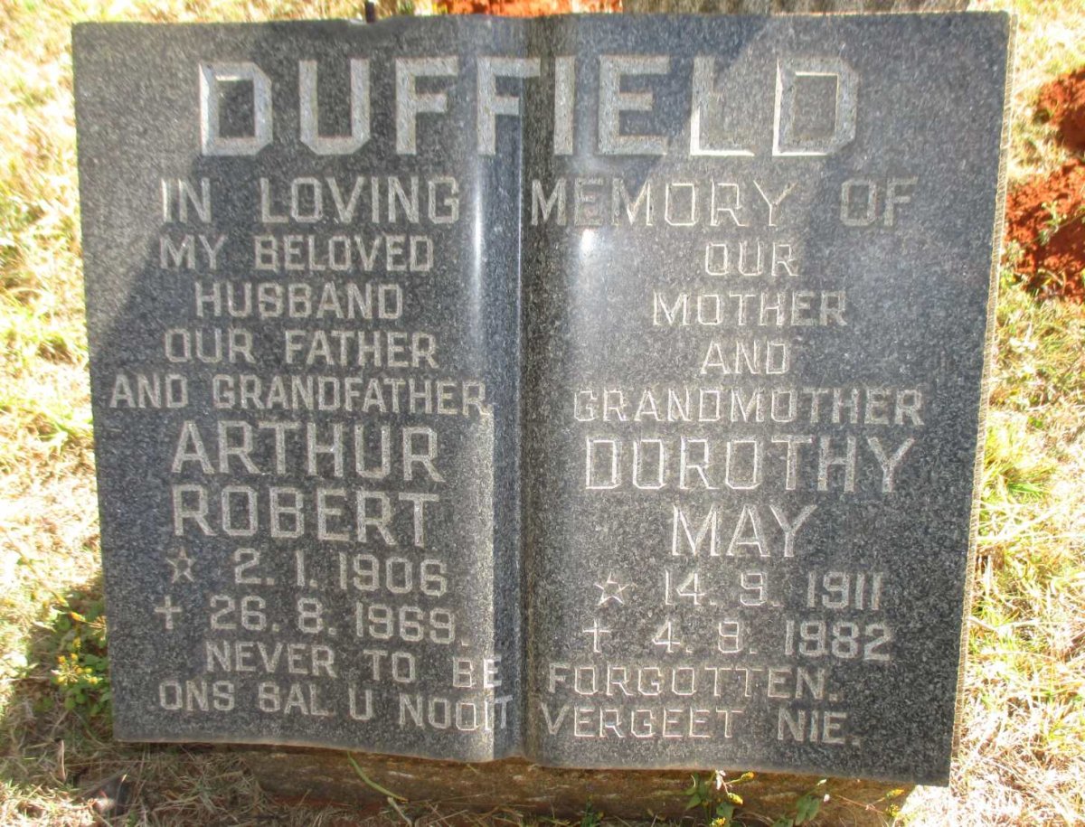DUFFIELD Arthur Robert 1906-1969 &amp; Dorothy May 1911-1982