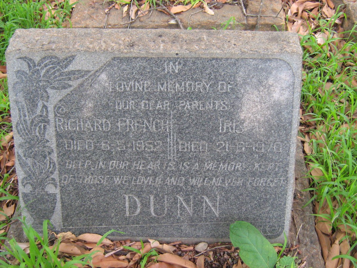 DUNN Richard French -1952 &amp; Iris -1970