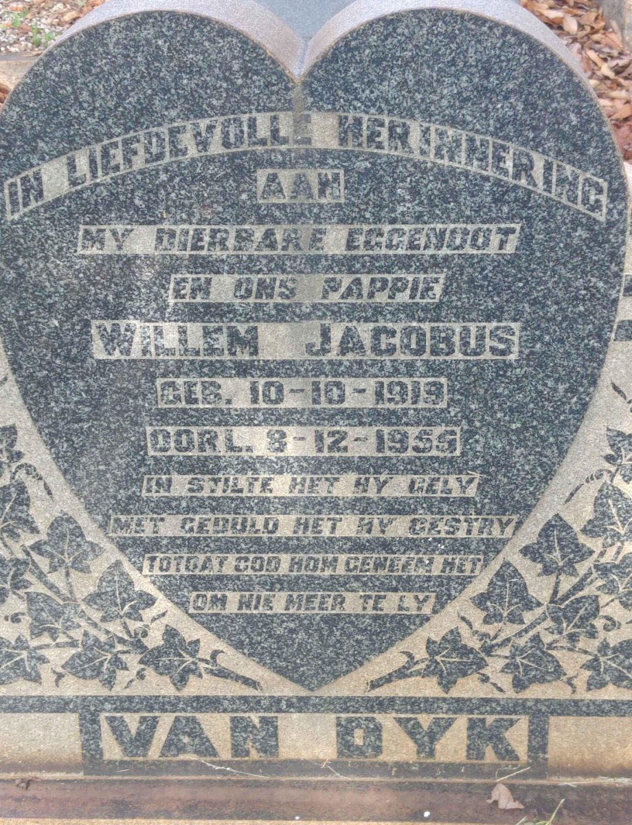 DYK Willem Jacobus, van 1919-1955