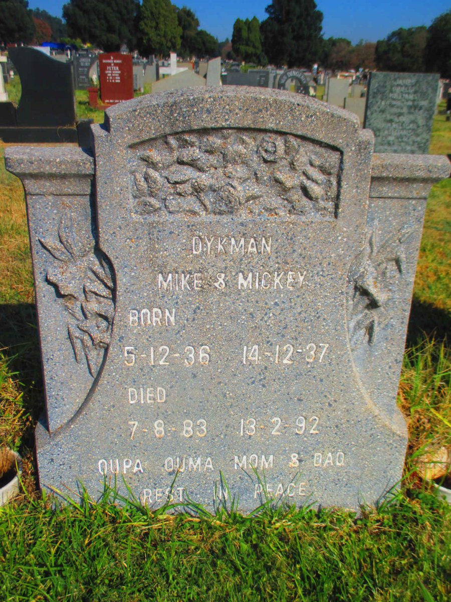 DYKMAN Mike 1936-1983 &amp; Mickey 1937-1992