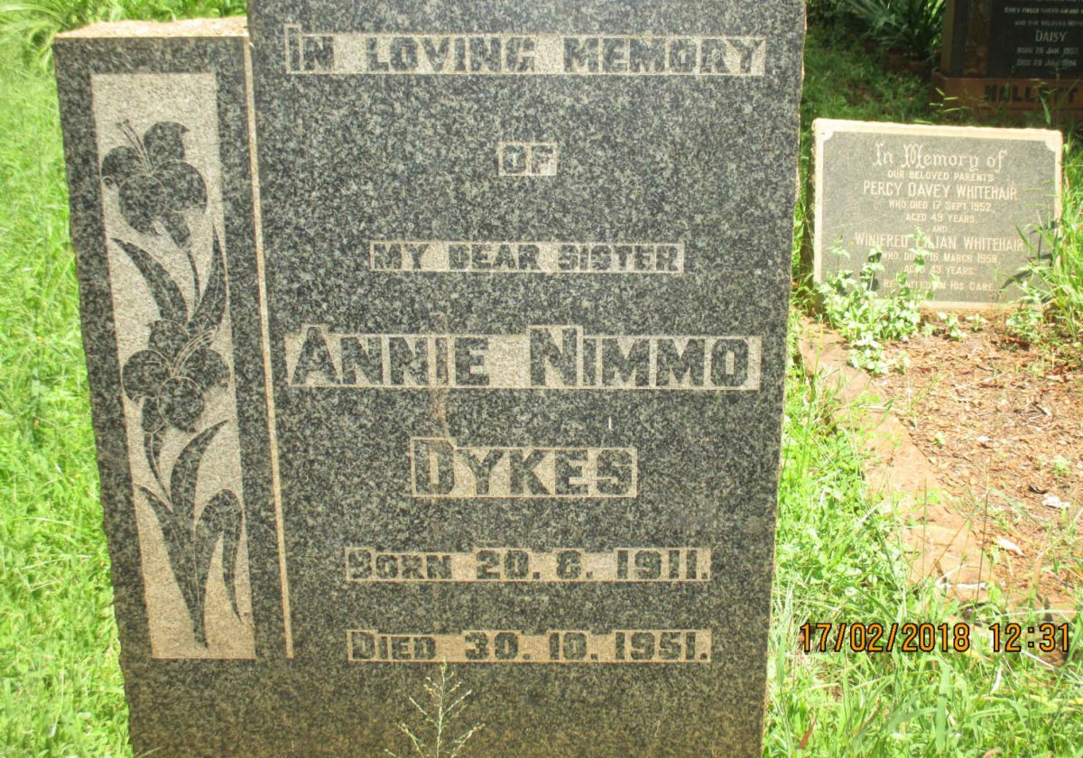 DYKES Annie Nimmo 1911-1951