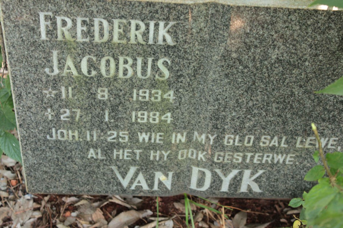 DYK Frederik Jacobus, van 1934-1984