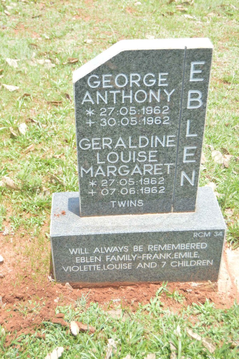 EBLEN George Anthony 1962-1962 :: EBLEN Geraldine Louise Margaret 1962-1962