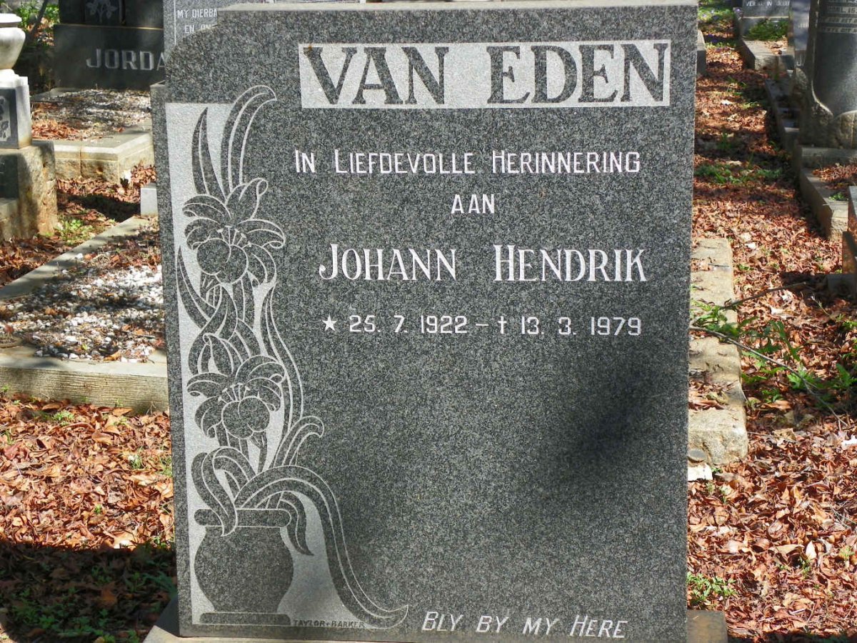 EDEN Johann Hendrik, van 1922-1979