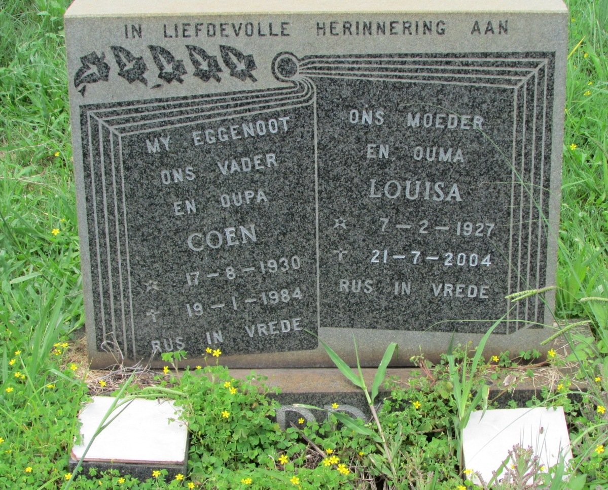 EDDY Coen 1930-1984 &amp; Louisa 1927-2004