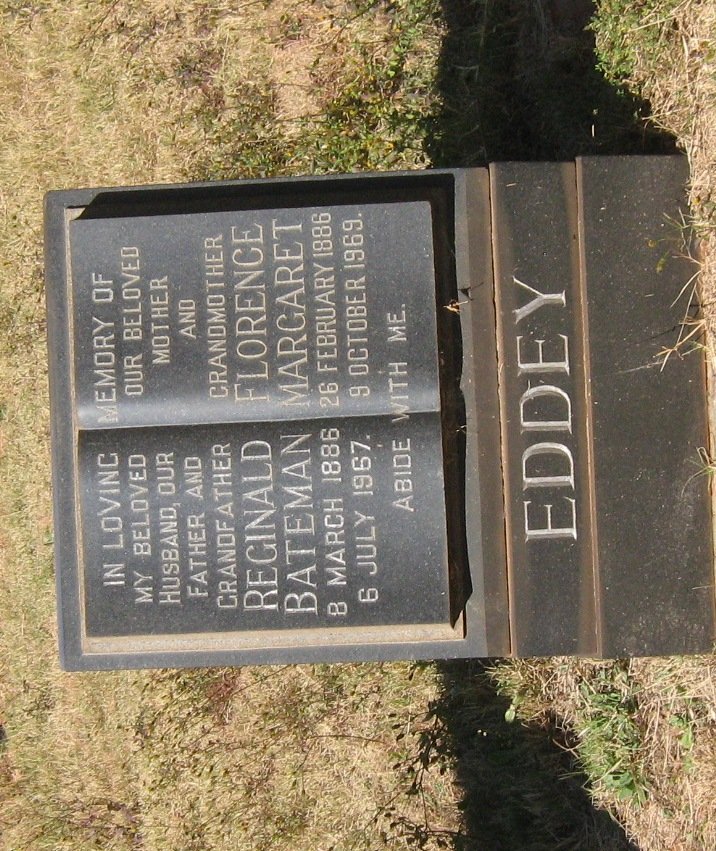 EDDEY Reginald Bateman 1886-1967 &amp; Florence Margaret 1886-1969