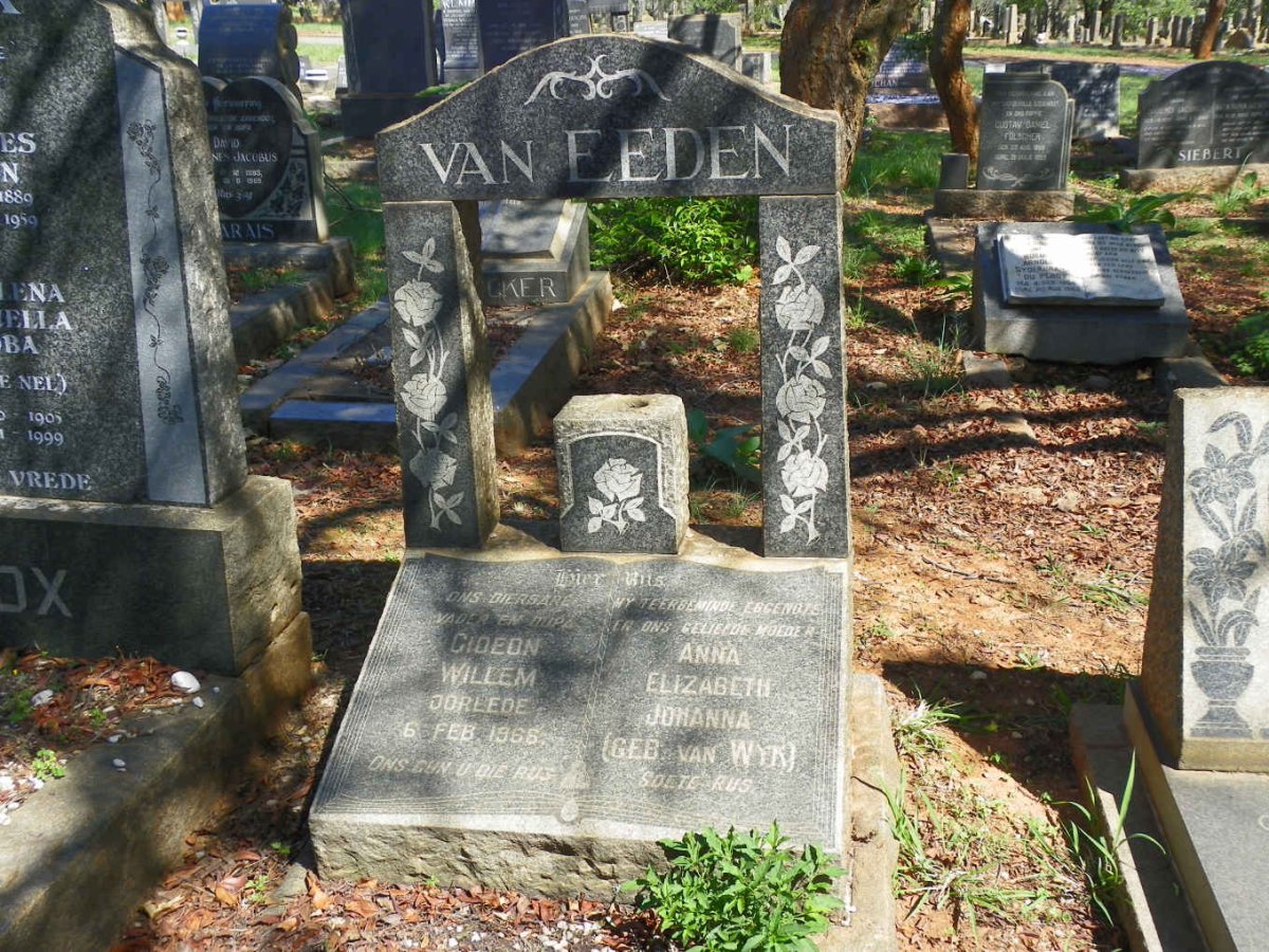 EEDEN Gideon Willem, van -1966 &amp; Anna Elizabeth Johanna VAN WYK