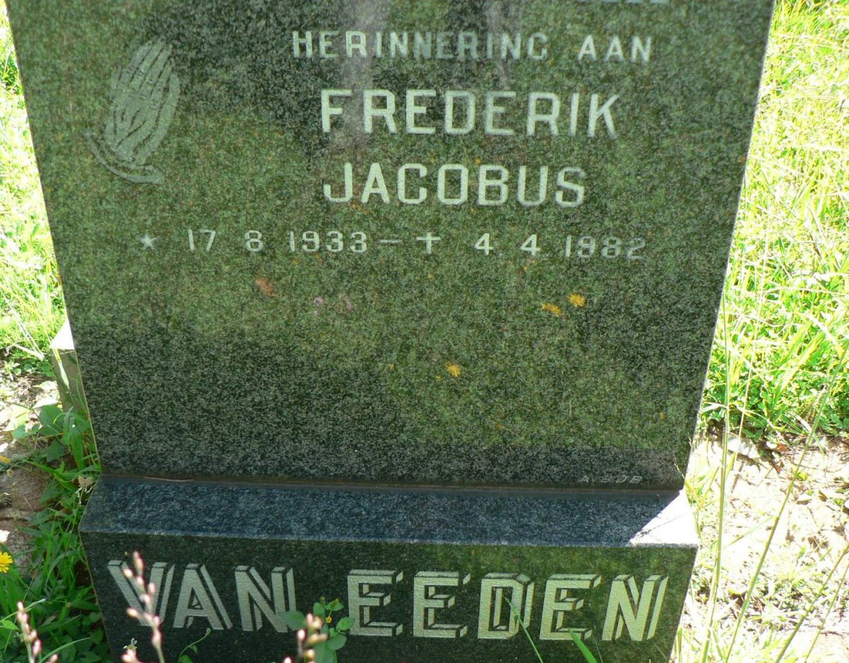 EEDEN Frederik Jacobus, van 1933-1982