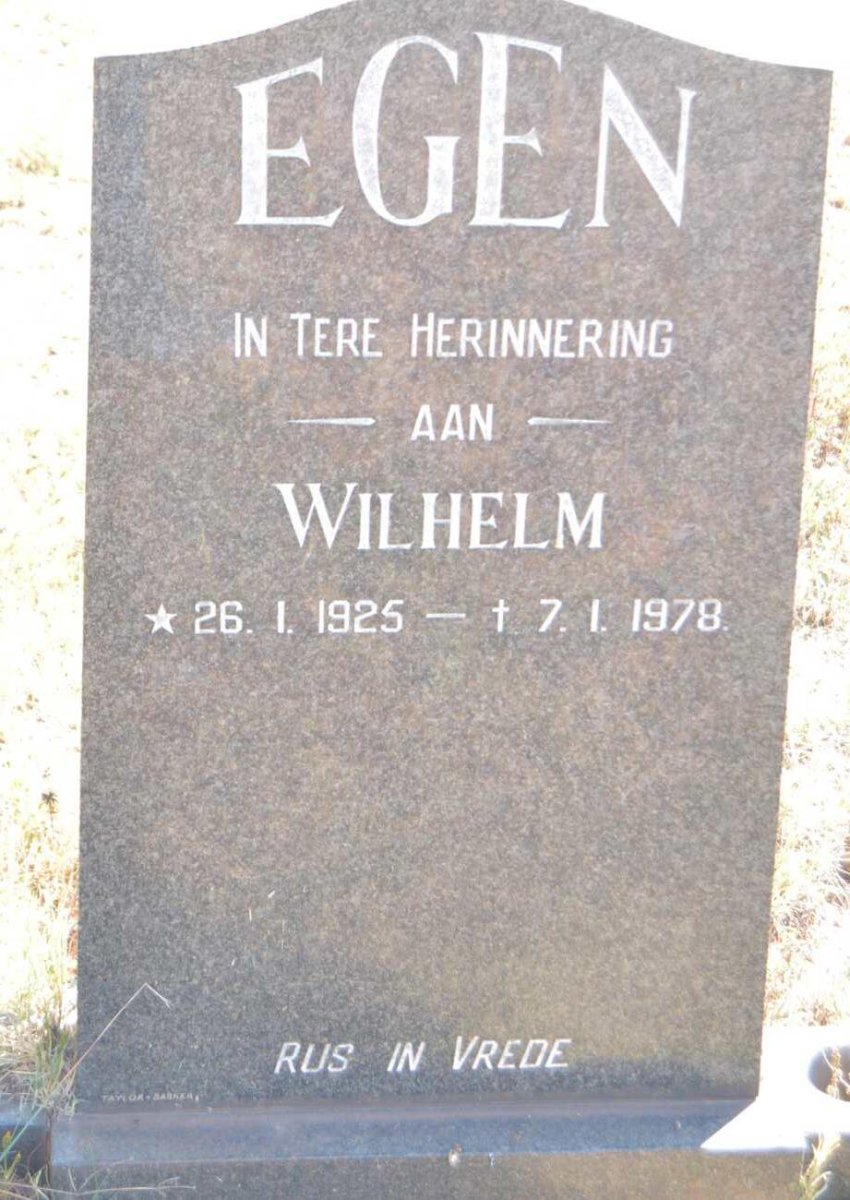EGEN Wilhelm 1925-1978